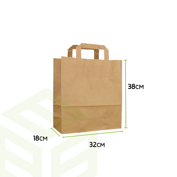 Paper bags with flat handle kraft 