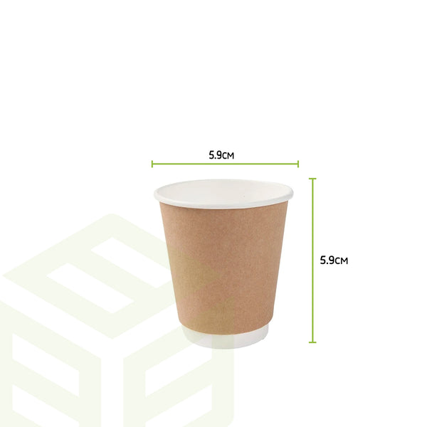 Double Layer Brown Kraft Paper Cups (4) ounce Packing: 500 per carton