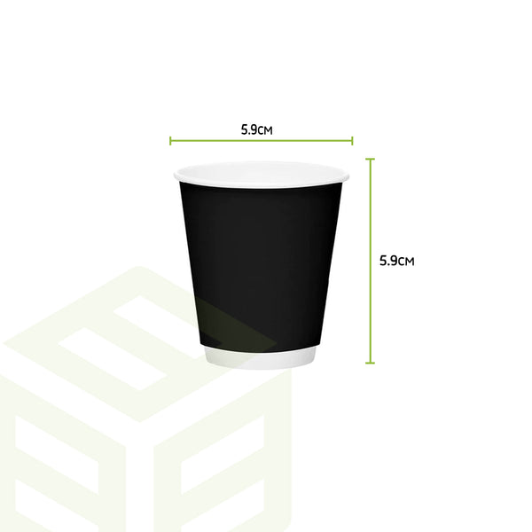 أكواب ورقية أسود طبقتين الحجم(4) أونص التعبئة: 1000 كوب في الكرتون