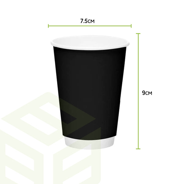 Two-ply black paper cups (8) ounce packing: 500 cups per carton