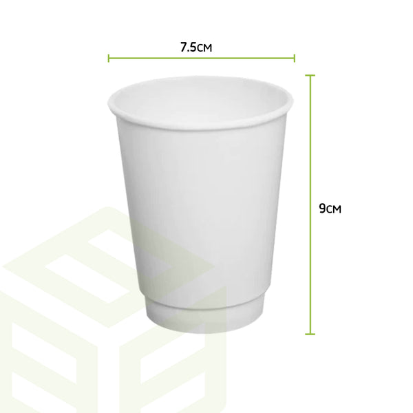 Paper cups white two-ply size (8) ounce Packing: 500 per carton