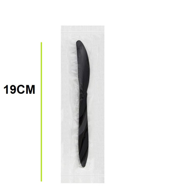 سكين أسود مغلف الطول: 19 سم العدد: 500في الكرتون