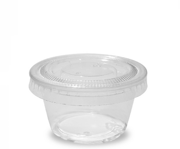 Transparent sauce tins with transparent lid 1 ounce - packing: 1000/carton