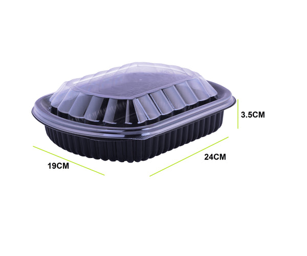 Plastic food containers with lid Length 24 cm Width 19 cm Height 3 cm Quantity: 250 boxes per carton