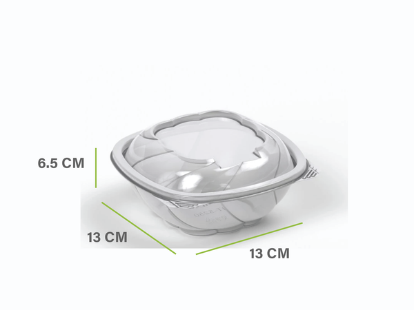 Round transparent plastic container with transparent lid size 250 ml - packing: 900/carton