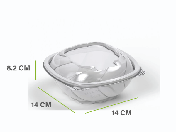 Round transparent plastic container with transparent lid size 500 ml - packing: 400/carton