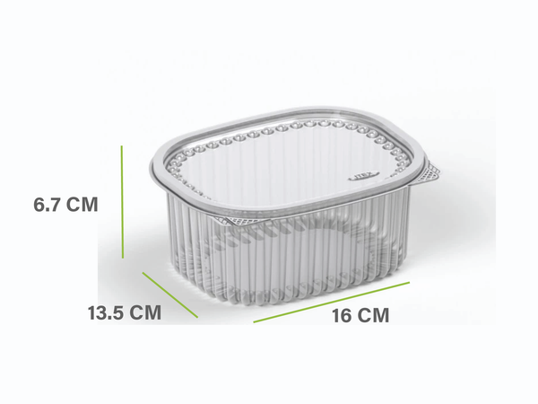 Transparent plastic container with transparent lid size 750 ml - packing: 525 / carton