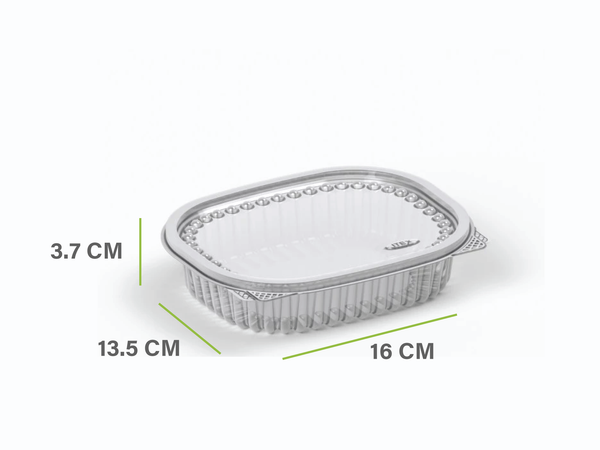 Transparent plastic container with transparent lid size 350 ml - packing: 525 / carton