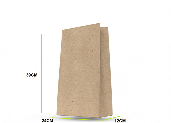 Brown bags for sack, 360 bags per carton, size (39 x 24 x 12 cm)