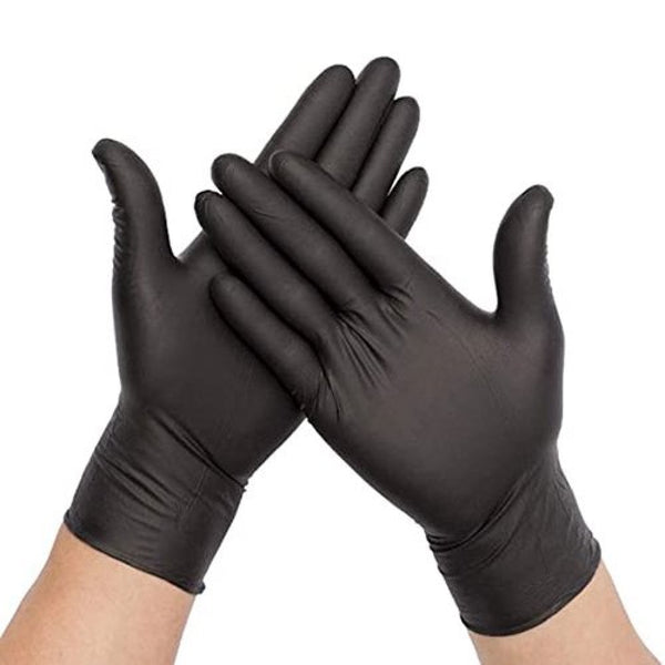 Black gloves without powder, medium size, 700 per carton